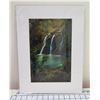 Image 1 : Waterfall Matted Paper Art Print 16" x 12"