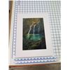 Image 3 : Waterfall Matted Paper Art Print 16" x 12"