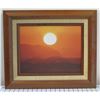 Image 1 : Sunset Scene Art Print, Framed & Matted 18" x 21"