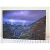 Image 2 : Waterfall Evening Scene Metal Print 12" x 18"
