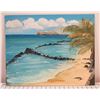 Image 1 : Ocean Scene Art On Canvas Foundation Board 16" x 20"