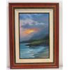 Image 1 : Large Ocean Scene Art by Rudolf Gonzalez, Framed & Matted 35" x 42"