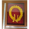 Image 1 : Framed Yellow Feather Lei 13" x 16"