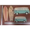 Image 1 : Qty 4 Laser Cut Wooden Pieces: 2 Surfboard-Shaped & 2 VW Vans