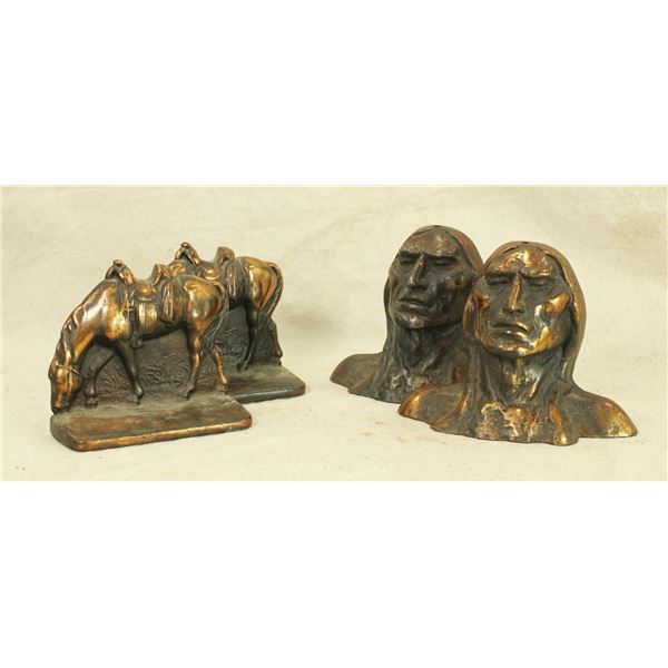 Two Sets of Western Bookends