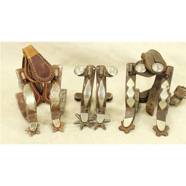 Three Pairs of Crockett Spurs