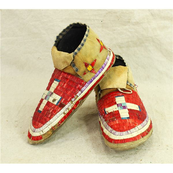 Plains Indian Quilled Moccasins