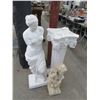 Image 1 : Greek Woman Statuary, Cherub Statuary, Column Pedestal