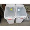 Image 1 : 2-Rubbermaid Rolling Ingredient Bin - 2 X $