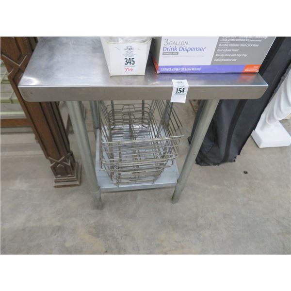 S/S  18"  X  18"  Table w/Undershelf