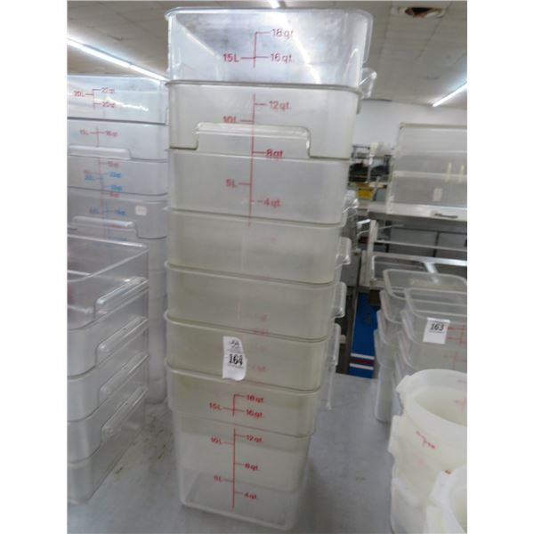 7-18 Qt. Cambro Measuring Bins - 7 X $