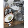 Image 1 : Collander, Strainer, Utensil Bins, Basket, Bucket w/Rags