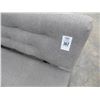 Image 2 : 5-Grey Cloth Oak Trim Contemporary Benches - 5 X $