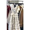 Image 4 : DOUBLE RACK OF  COSTUMES: SOUTHERN BELLE DRESS, RENAISSANCE DRESS WITH HEAD PIECE, SUEDE VEST