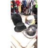 Image 2 : BOX OF MISC HATS INCLUDING KINGS GUARD, MORION HELMET, TOP HAT AND MORE