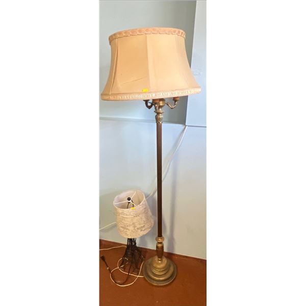 Vintage Floor Lamp and Table Lamps  64H 