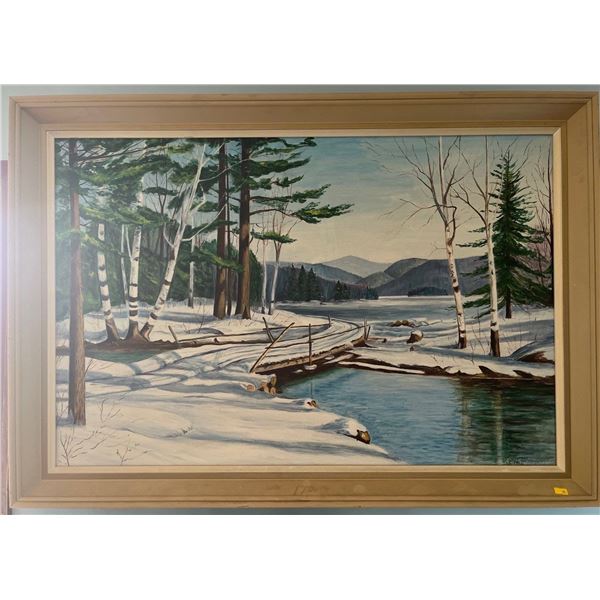 Ruth Sawpest Original Acrylic Outdoor Snow Scene