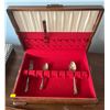 Image 1 : Felt & Satin Lined Flatware Box with some Silver Plated Cutlery
