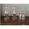 Image 1 : Pair of Vintage Hurricane Lamps plus Two Bottles of Lamp Oil