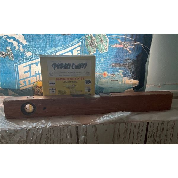 Vintage Wood & Metal Levels plus Vintage Emergency Kit from Parkway Country Plymouth