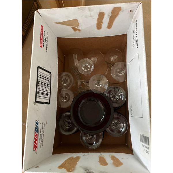 Collection of Red and Clear Glassware