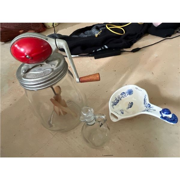 Butter Churn, Oil/Syrup Bottle, Gravy Separator, and More
