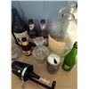 Image 3 : Vintage Bottles, Decanters, Big Glass with Old Drink Recipes