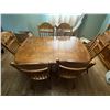 Image 1 : Hardwood Dining Table and Chairs 60Lx40Wx30H plus 2 12W leaves 6 Chairs total, 2 with arms