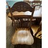 Image 3 : Hardwood Dining Table and Chairs 60Lx40Wx30H plus 2 12W leaves 6 Chairs total, 2 with arms