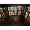 Image 4 : Hardwood Dining Table and Chairs 60Lx40Wx30H plus 2 12W leaves 6 Chairs total, 2 with arms