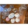 Image 1 : Collection of Crystal and Glass Serving Pieces plus China Pieces including a Red Willow Plate