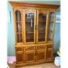 Image 1 : One Piece Hardwood China Hutch (matches Dining Suite) with interior lighting 54Wx17Dx78.5H