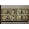 Image 1 : 4-$1 SILVER CERTIFICATES: 1-1935-E SMALL HOLES AND