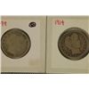 Image 1 : 1899 & 1914 SILVER BARBER QUARTERS