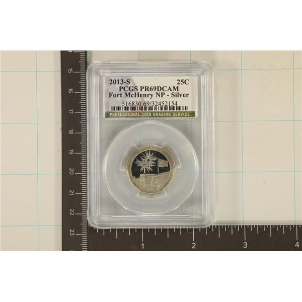 2013-S FORT MCHENRY N.P. SILVER QUARTER PCGS PR69