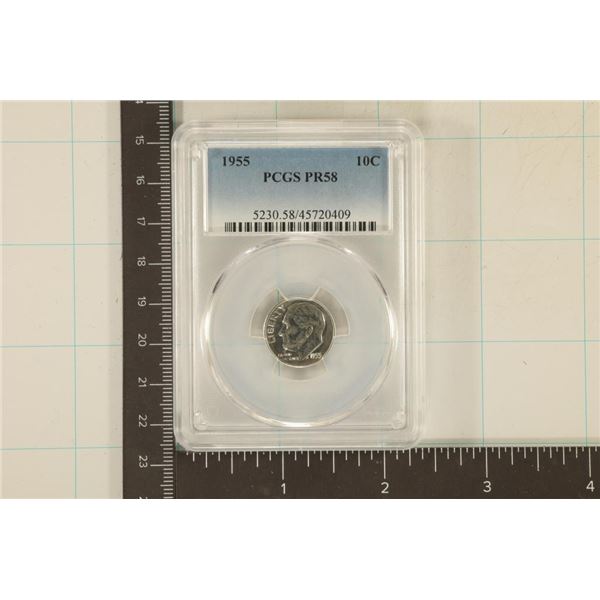 1955 SILVER ROOSEVELT DIME PCGS PR58