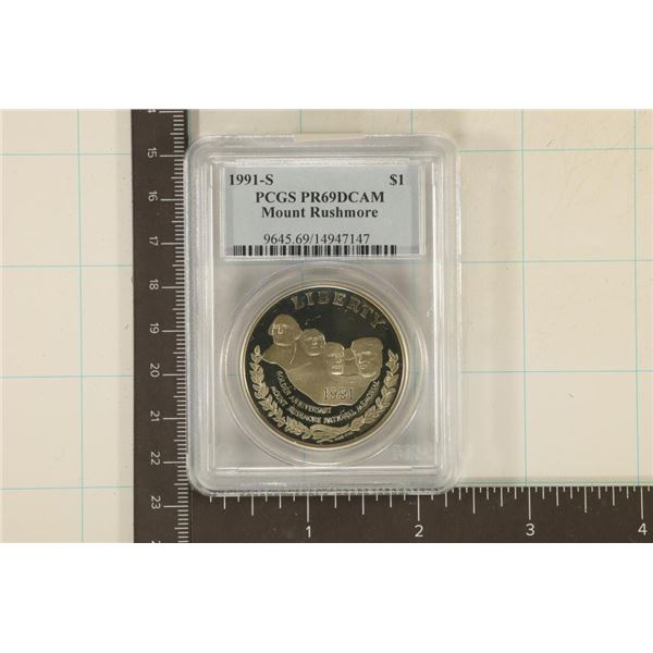 1991-S MT. RUSHMORE US SILVER DOLLAR PCGS PR69