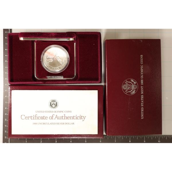 1988-D UNC OLYMPIAD US SILVER DOLLAR WITH