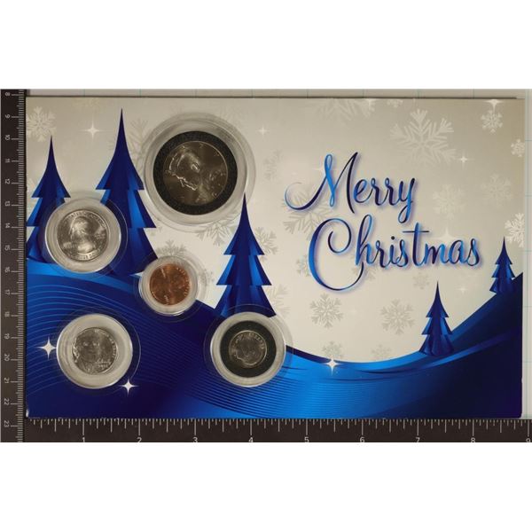 2013-P US 5 COIN UNC SET IN CHRISTMAS CARD WITH