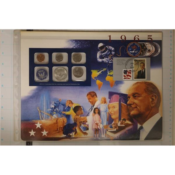 1965 US SPECIAL MINT SET ON LARGE INFO CARD AND IN
