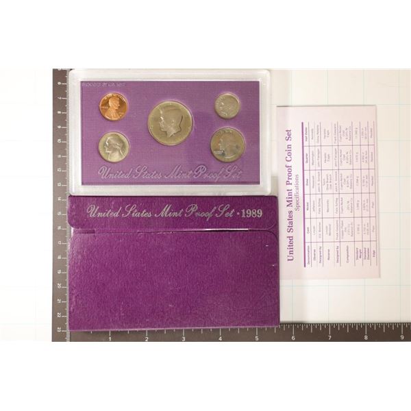 1989 US PROOF SET (WITH BOX) & WITH CERTIFICATE