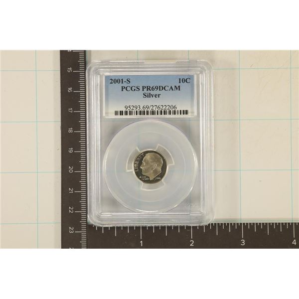 2001-S SILVER ROOSEVELT DIME PCGS PR69 DCAM