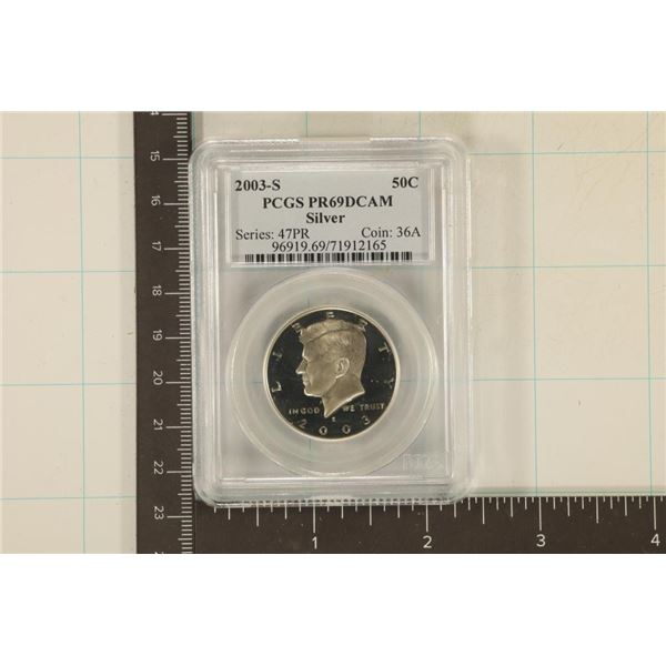 2003-S SILVER KENNEDY HALF DOLLAR PCGS PR69 DCAM