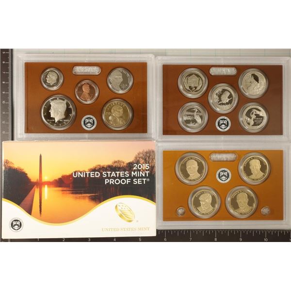 2015 US PROOF SET (WITH BOX) 14 PIECES AND