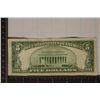 Image 2 : 1934-D US $5 SILVER CERTIFICATE BLUE SEAL EF+