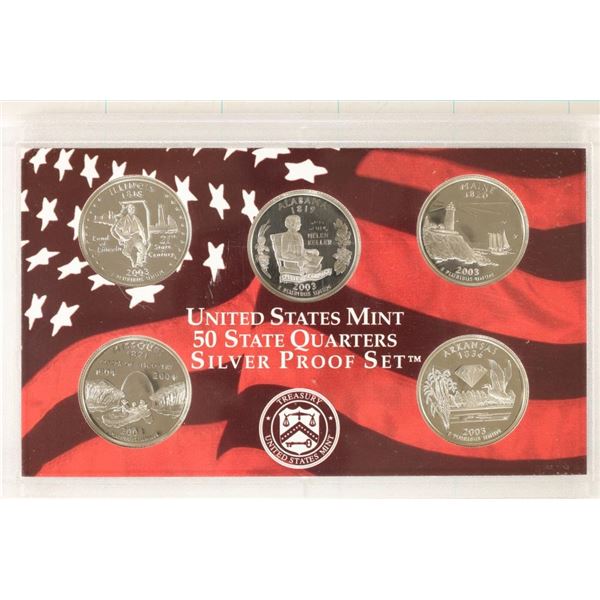 2003 SILVER US 50 STATE QUARTERS PROOF SET NO BOX