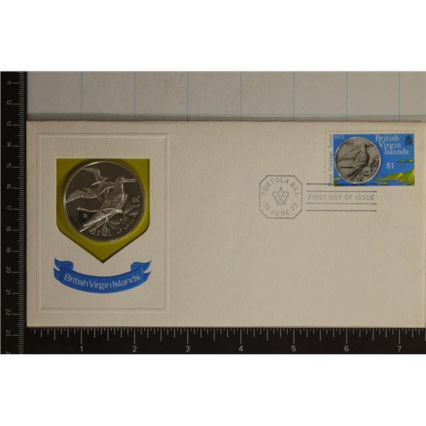 1973 BRITISH VIRGIN ISLANDS SILVER $1 COIN .7643
