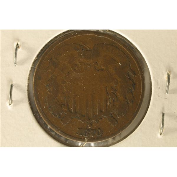 (SEMI-KEY) 1870 US TWO CENT PIECE