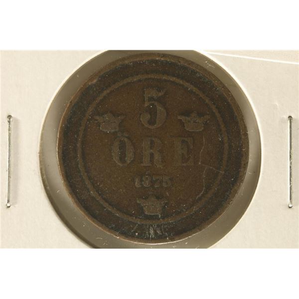 1875 SWEDEN 5 ORE