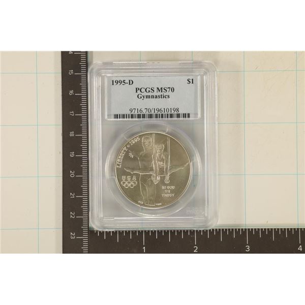1995-D GYMNASTICS US SILVER DOLLAR PCGS MS70